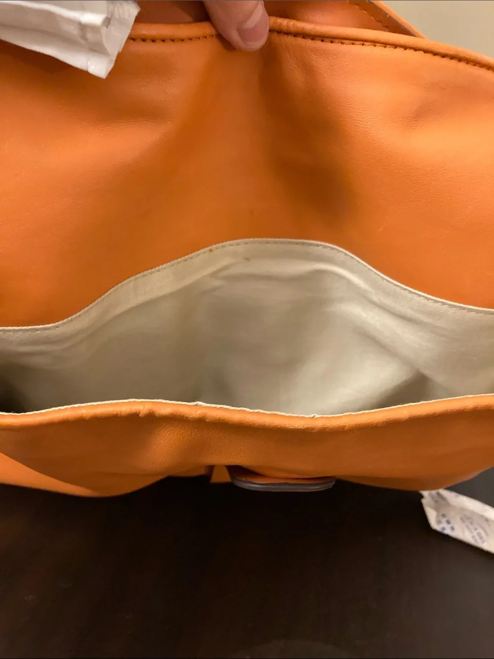 Ann Taylor Women's Orange Leather Hobo Shoulder Bag
